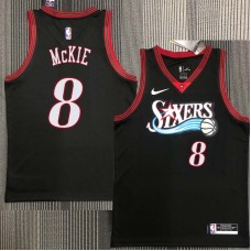 Philadelphia 76ers #8 Aaron McKie Jersey -Black Throwback