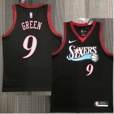 Philadelphia 76ers #9 Rickey Green Jersey -Black Throwback