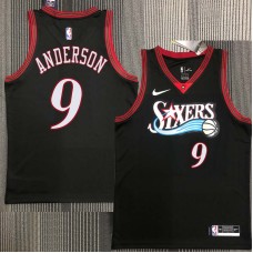 Philadelphia 76ers #9 James Anderson Jersey -Black Throwback