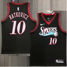 Philadelphia 76ers #10 George Ratkovicz Jersey -Black Throwback