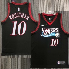 Philadelphia 76ers #10 Dick Knostman Jersey -Black Throwback