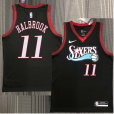 Philadelphia 76ers #11 Swede Halbrook Jersey -Black Throwback