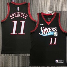 Philadelphia 76ers #11 Jaden Springer Jersey -Black Throwback