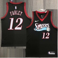 Philadelphia 76ers #12 Dick Farley Jersey -Black Throwback