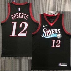 Philadelphia 76ers #12 Joe Roberts Jersey -Black Throwback