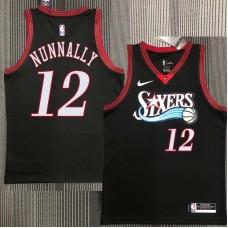 Philadelphia 76ers #12 James Nunnally Jersey -Black Throwback