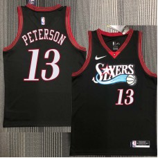 Philadelphia 76ers #13 Ed Peterson Jersey -Black Throwback