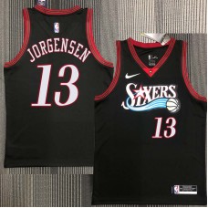 Philadelphia 76ers #13 Noble Jorgensen Jersey -Black Throwback