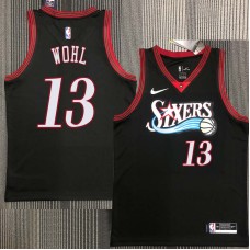 Philadelphia 76ers #13 Dave Wohl Jersey -Black Throwback