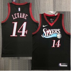 Philadelphia 76ers #14 Andrew Levane Jersey -Black Throwback