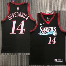 Philadelphia 76ers #14 Bato Govedarica Jersey -Black Throwback