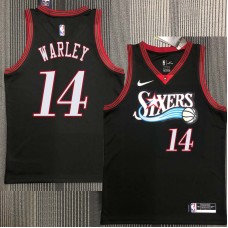 Philadelphia 76ers #14 Ben Warley Jersey -Black Throwback