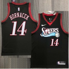 Philadelphia 76ers #14 Jeff Hornacek Jersey -Black Throwback