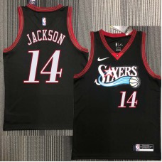 Philadelphia 76ers #14 Jaren Jackson Jersey -Black Throwback