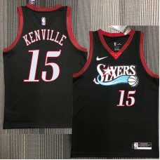 Philadelphia 76ers #15 Billy Kenville Jersey -Black Throwback