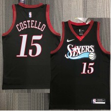 Philadelphia 76ers #15 Larry Costello Jersey -Black Throwback