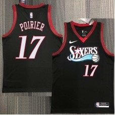 Philadelphia 76ers #17 Vincent Poirier Jersey -Black Throwback