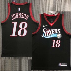 Philadelphia 76ers #18 Ollie Johnson Jersey -Black Throwback