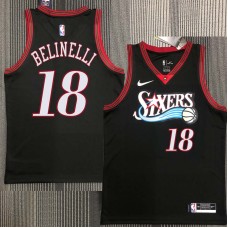 Philadelphia 76ers #18 Marco Belinelli Jersey -Black Throwback