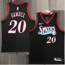 Philadelphia 76ers #20 Dave Gambee Jersey -Black Throwback