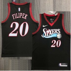 Philadelphia 76ers #20 Ron Filipek Jersey -Black Throwback