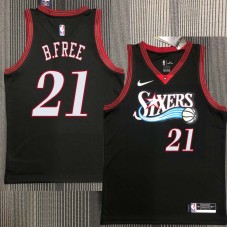 Philadelphia 76ers #21 World B.Free Jersey -Black Throwback