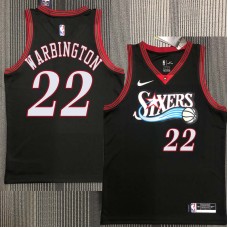 Philadelphia 76ers #22 Perry Warbington Jersey -Black Throwback