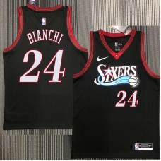 Philadelphia 76ers #24 Al Bianchi Jersey -Black Throwback