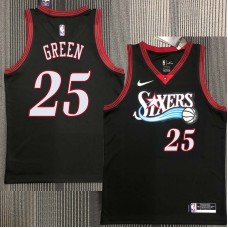 Philadelphia 76ers #25 Luther Green Jersey -Black Throwback