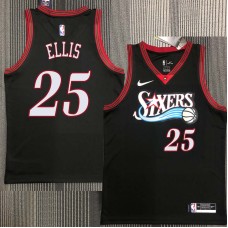 Philadelphia 76ers #25 Leroy Ellis Jersey -Black Throwback