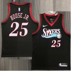 Philadelphia 76ers #25 Danuel House Jr Jersey -Black Throwback