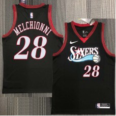 Philadelphia 76ers #28 Bill Melchionni Jersey -Black Throwback