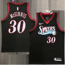 Philadelphia 76ers #30 George McGinnis Jersey -Black Throwback