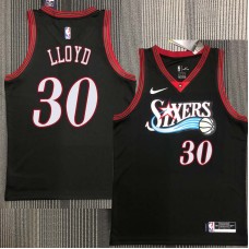 Philadelphia 76ers #30 Lewis Lloyd Jersey -Black Throwback