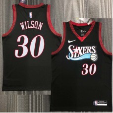 Philadelphia 76ers #30 Trevor Wilson Jersey -Black Throwback