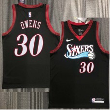 Philadelphia 76ers #30 Billy Owens Jersey -Black Throwback