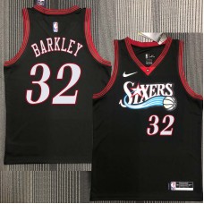 Philadelphia 76ers #32 Charles Barkley Jersey -Black Throwback