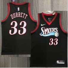 Philadelphia 76ers #33 Ken Durrett Jersey -Black Throwback