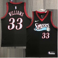 Philadelphia 76ers #33 Sam Williams Jersey -Black Throwback