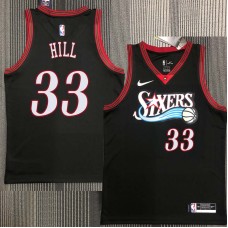 Philadelphia 76ers #33 George Hill Jersey -Black Throwback