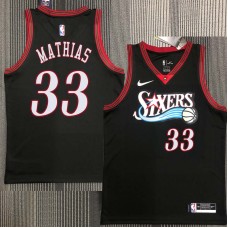 Philadelphia 76ers #33 Dakota Mathias Jersey -Black Throwback