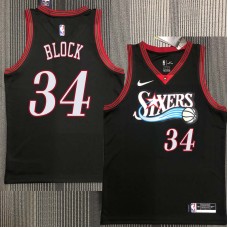 Philadelphia 76ers #34 John Block Jersey -Black Throwback