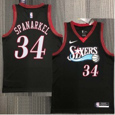 Philadelphia 76ers #34 Jim Spanarkel Jersey -Black Throwback