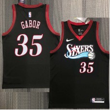 Philadelphia 76ers #35 Bill Gabor Jersey -Black Throwback