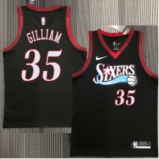 Philadelphia 76ers #35 Armen Gilliam Jersey -Black Throwback