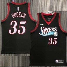 Philadelphia 76ers #35 Trevor Booker Jersey -Black Throwback