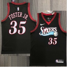 Philadelphia 76ers #35 Michael Foster Jr Jersey -Black Throwback