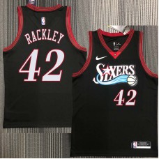 Philadelphia 76ers #42 Luther Rackley Jersey -Black Throwback