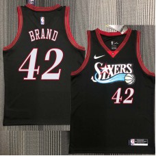 Philadelphia 76ers #42 Elton Brand Jersey -Black Throwback