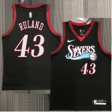 Philadelphia 76ers #43 Jeff Ruland Jersey -Black Throwback